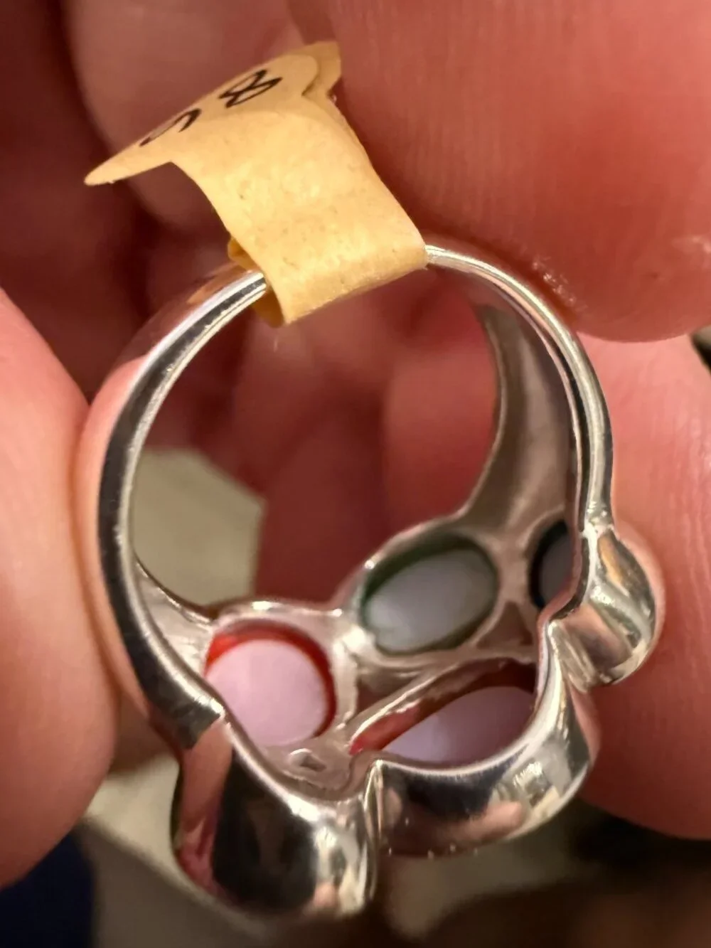 Sterling silver ring multi-stone cluster design